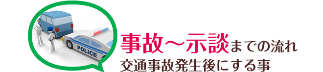 事故～示談までの流れ交通事故発生後にする事